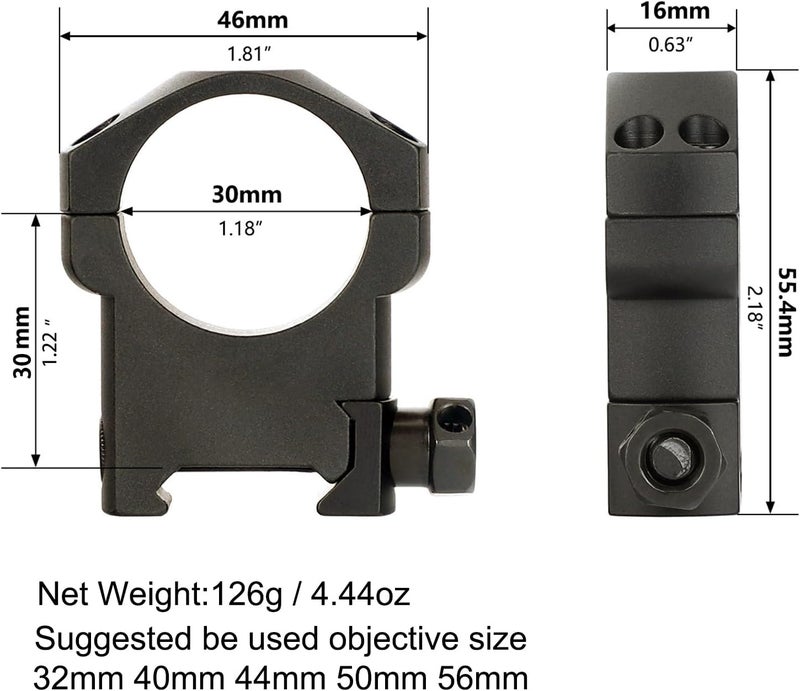ohhunt 30mm Scope Rings 30 mm Picatinny Rings - Image 2